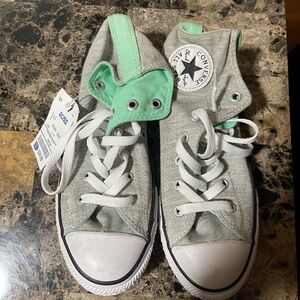 Converse Kids Sneakers in Gray and Mint